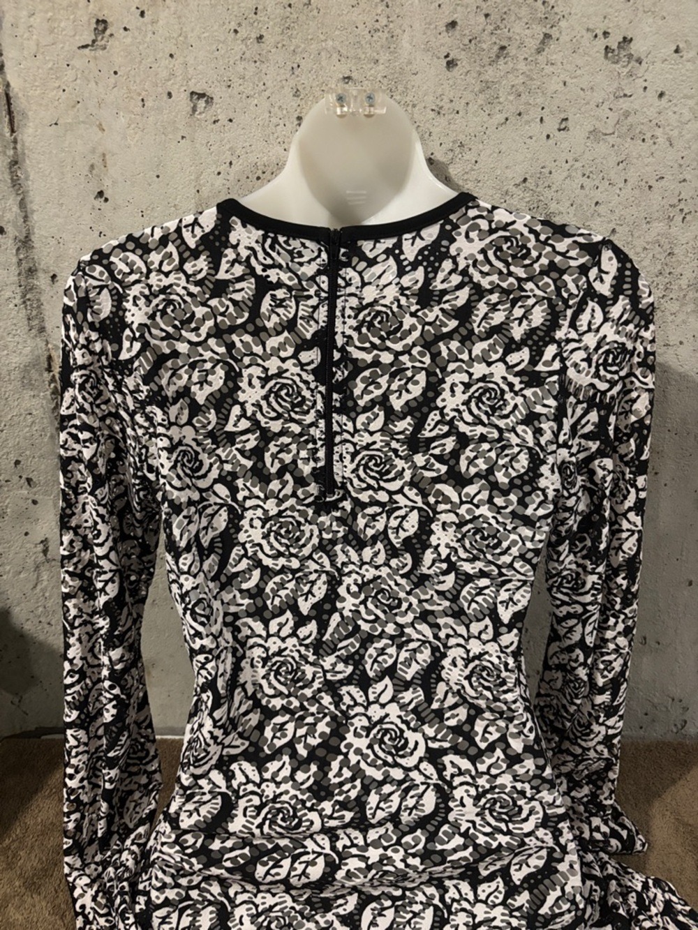 Goodtime USA Black & White Floral Long-Sleeve Sheath Dress - Size L - Picture 6 of 7